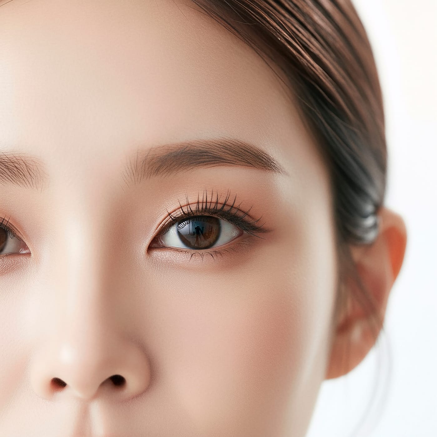 다미온의원 쌍꺼풀 안내 이미지 — 모델 한쪽 눈 클로즈업