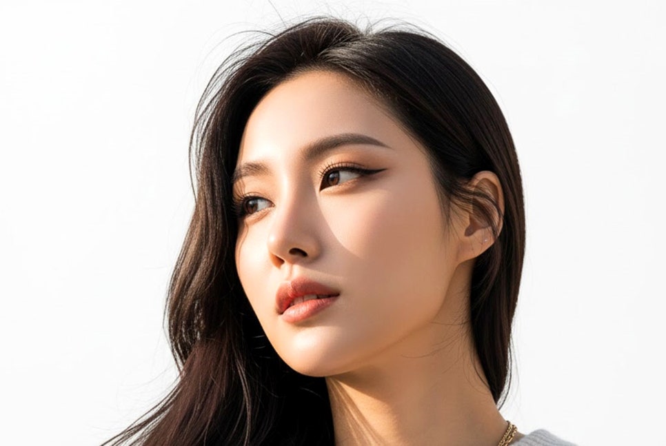다미온의원 볼륨 실리프팅 안내 이미지 — 모델 얼굴 옆모습